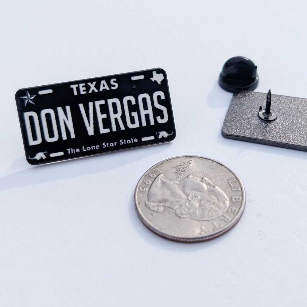Don Vergas Car Plate Pin For Caps Clothing Enamel Badge Pin Vergas Mexican
